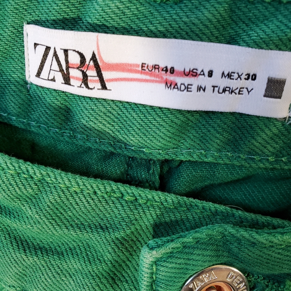 Zara Green Women's 5 Pocket Jeans Size US 8 - Picture 6 of 10